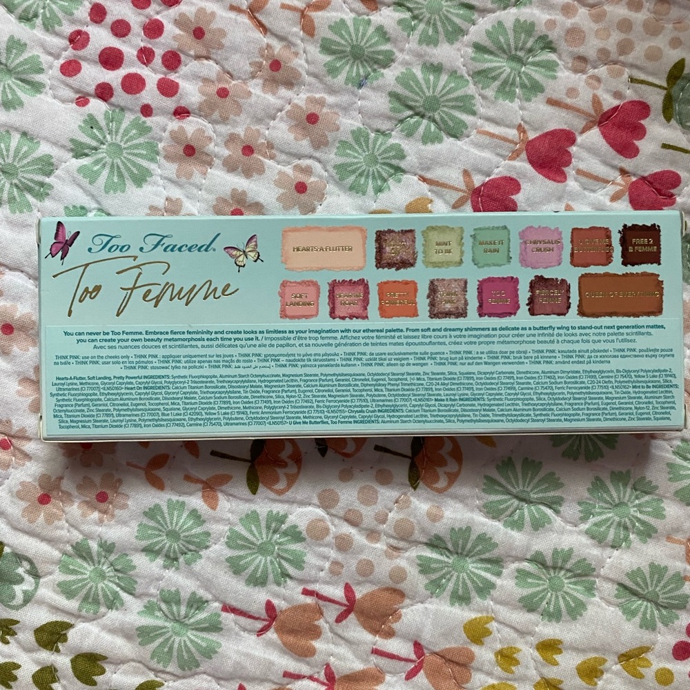 Too Faced palette. “Too Femme”.  Brand new and unopened.
